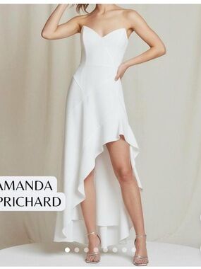 Amanda Uprichard | Dresses | Amanda Uprichard Monterey Strapless Chiffon  Handkerchief Dress | Poshmark